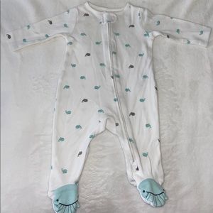 Baby boy’ Whale one piece pajama